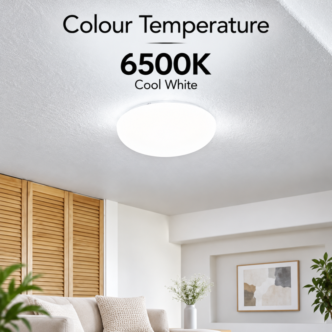 Aplică LED rotundă de perete, 18 W, 2240 lm, 3 culori, alb, IP20