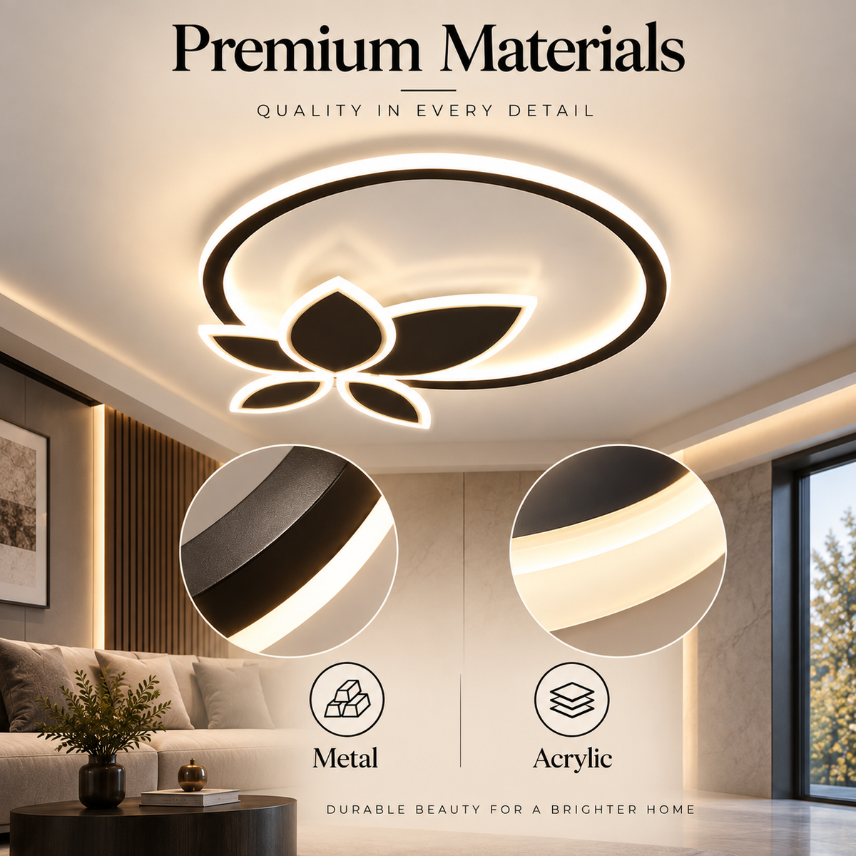 Plafonieră LED 142 W, 7500 lm, Wi-Fi, dimabilă, 3 culori, telecomandă, albă