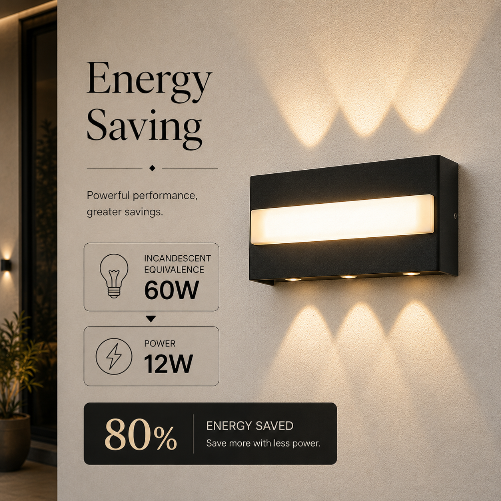 Aplică LED de exterior, neagră, 12 W, IP65, 3 temperaturi de culoare