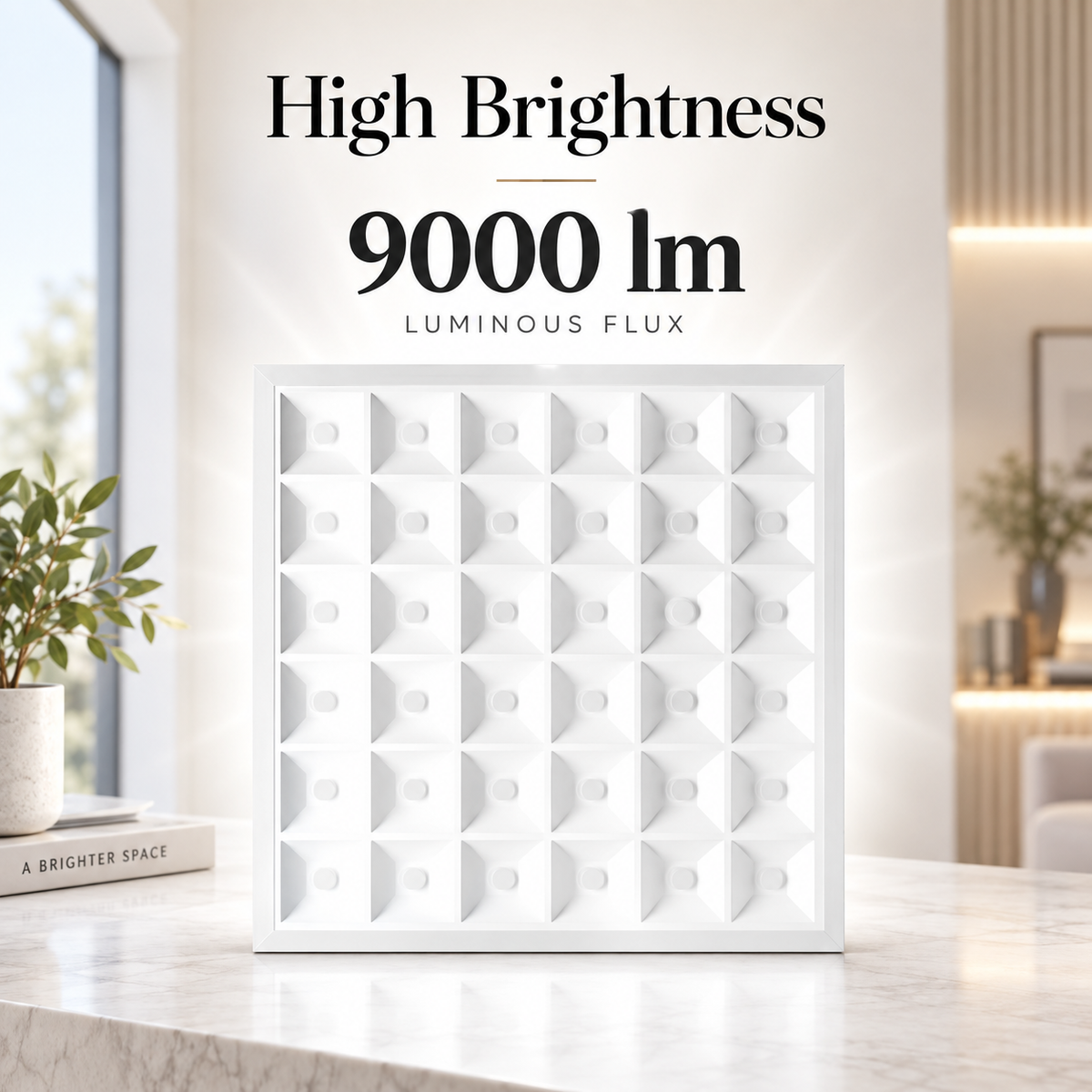 Panou LED pentru plafon, 595x595x40 mm, 96 W, 6500 K, alb