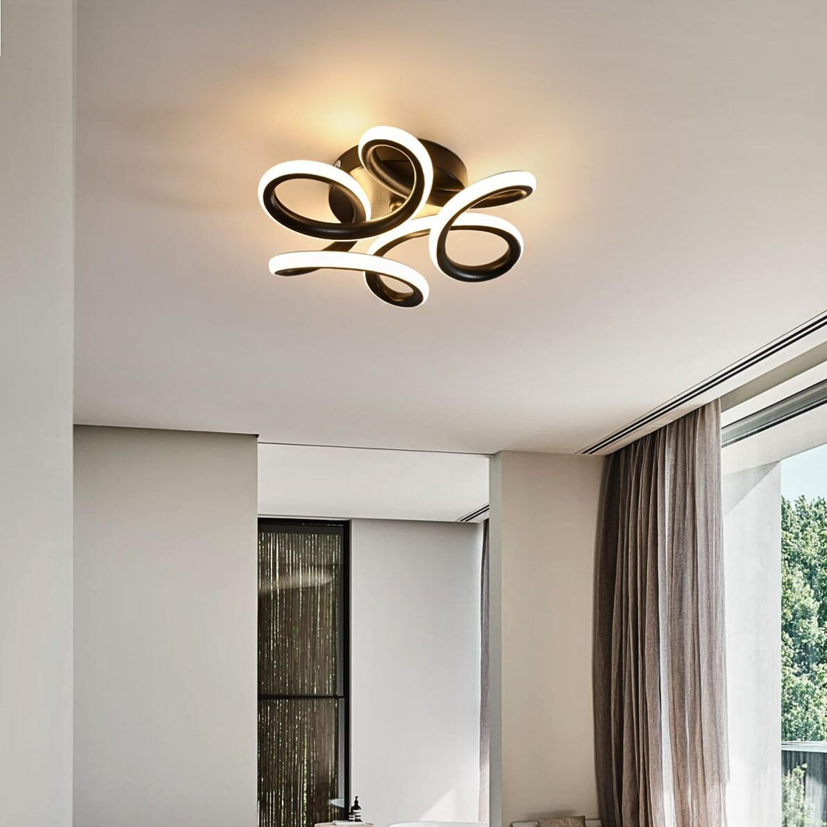 Plafonieră LED neagră 27 W, 3 temperaturi de culoare, Ø27 cm