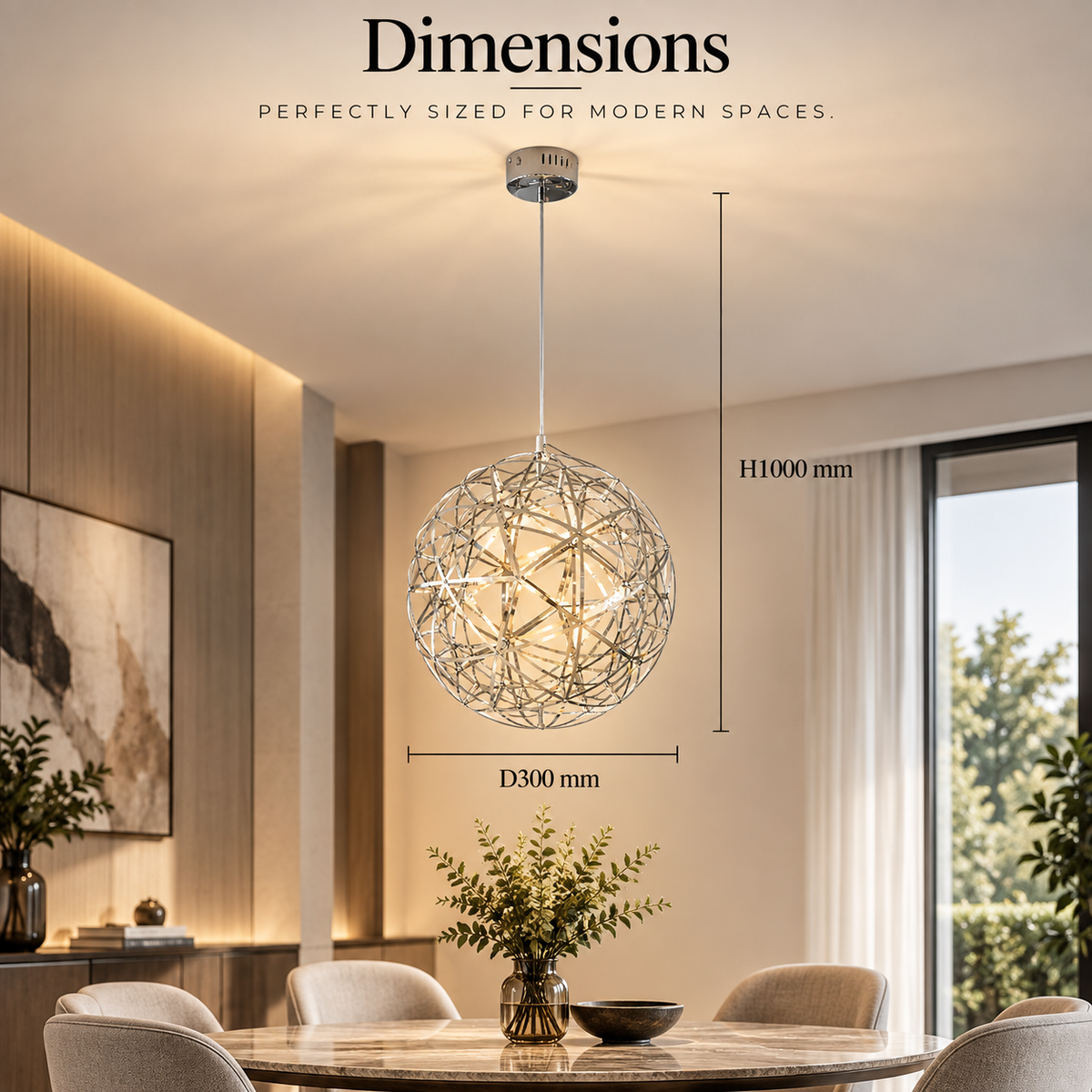 Lustră LED tip glob cu efect de scântei, 18 W, albă, Ø30 cm