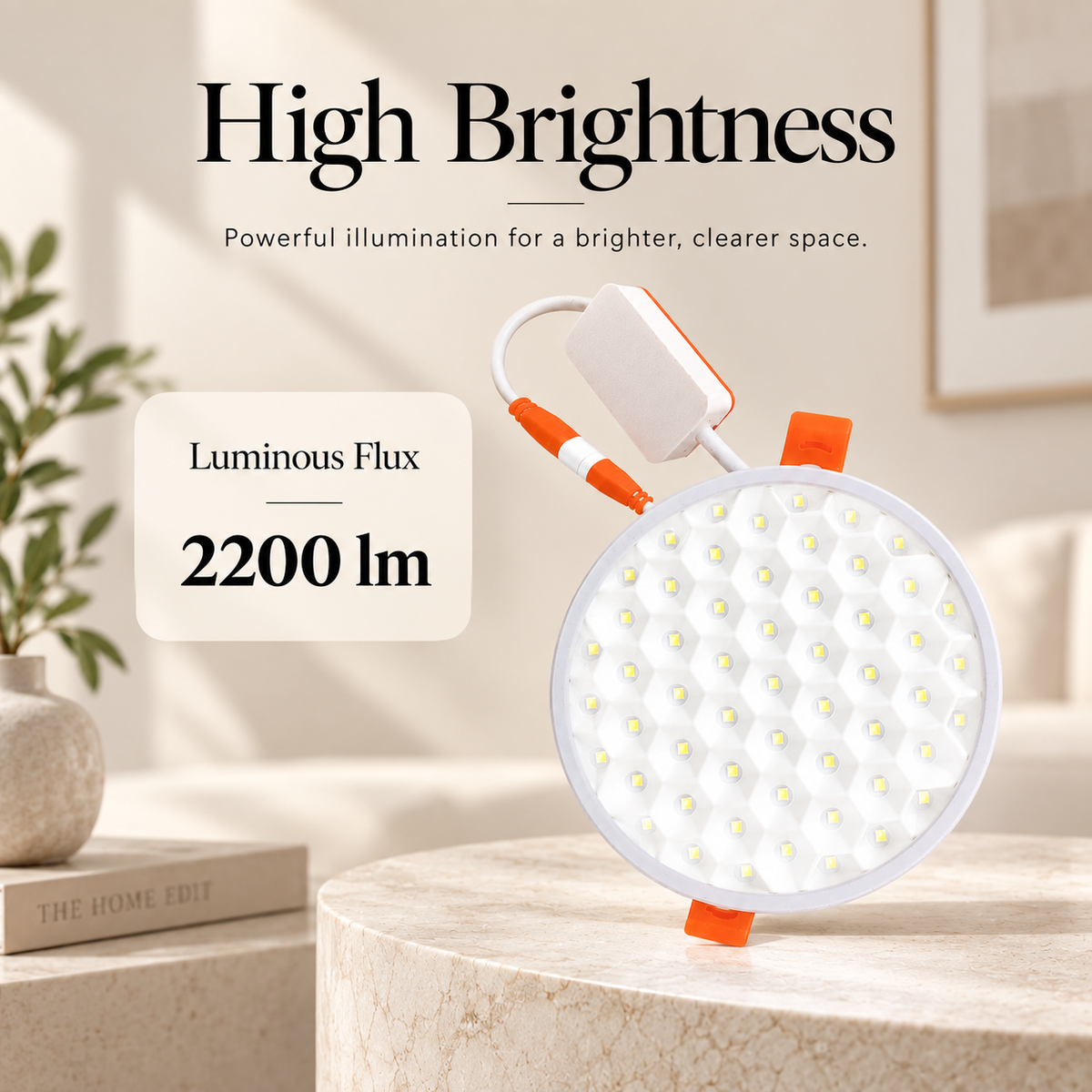 Spot LED încastrat alb, 32 W, 22 cm, 3 temperaturi de culoare