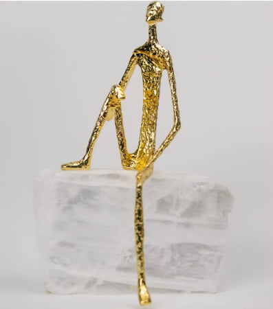 Decorațiune 198 statuetă metalică de colț, auriu sau negru, design nordic, 25×10 cm