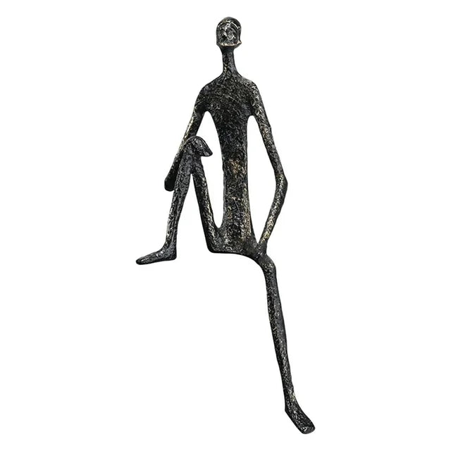 Decorațiune 198 statuetă metalică de colț, auriu sau negru, design nordic, 25×10 cm
