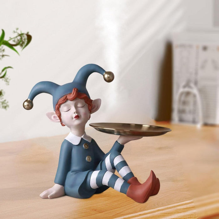 Figurină decorativă 2667 cu tavă aurie – creativă și modernă, din rășină