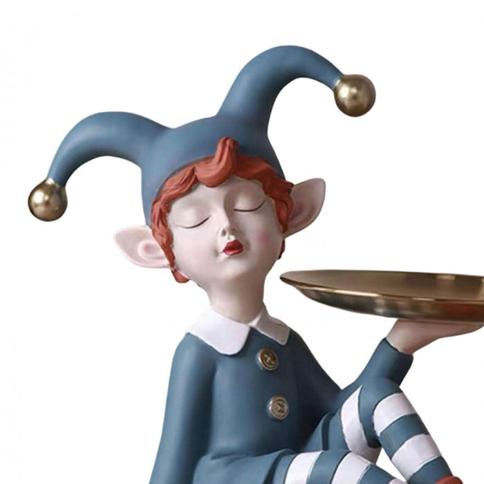 Figurină decorativă 2667 cu tavă aurie – creativă și modernă, din rășină