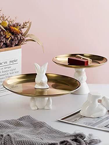 Decoratiune ceramică AYLSM 22-008 – alb/auriu, elegantă și modernă