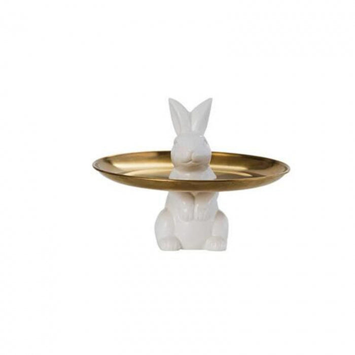 Decoratiune ceramică AYLSM 22-008 – alb/auriu, elegantă și modernă