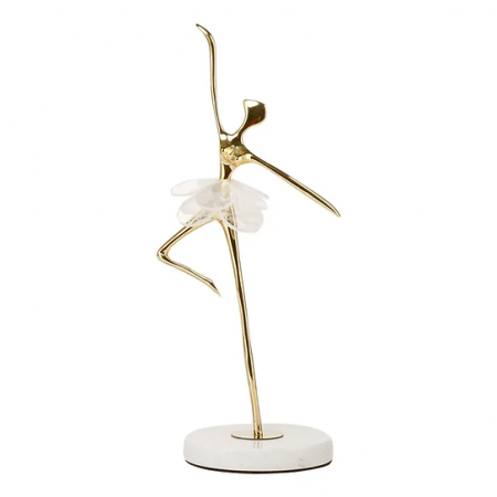 Statuetă balerină decorativă CP3390 – elegantă, auriu/alb, 4 modele disponibile