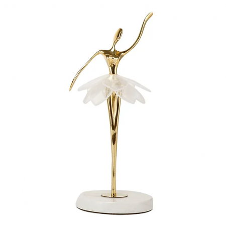 Statuetă balerină decorativă CP3390 – elegantă, auriu/alb, 4 modele disponibile