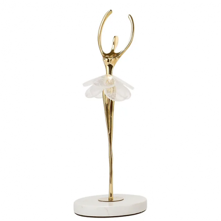 Statuetă balerină decorativă CP3390 – elegantă, auriu/alb, 4 modele disponibile