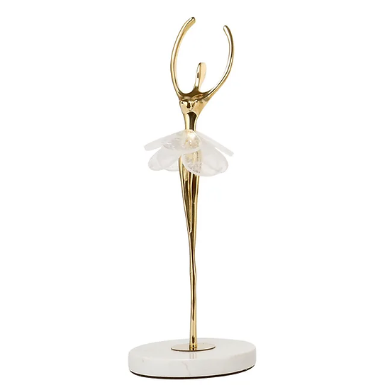 Statuetă balerină decorativă CP3390 – elegantă, auriu/alb, 4 modele disponibile