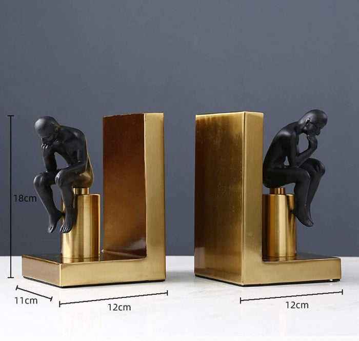 Decoratiune metalică suport cărți M 0066 – elegant aurie, formă suprarealistă corp uman