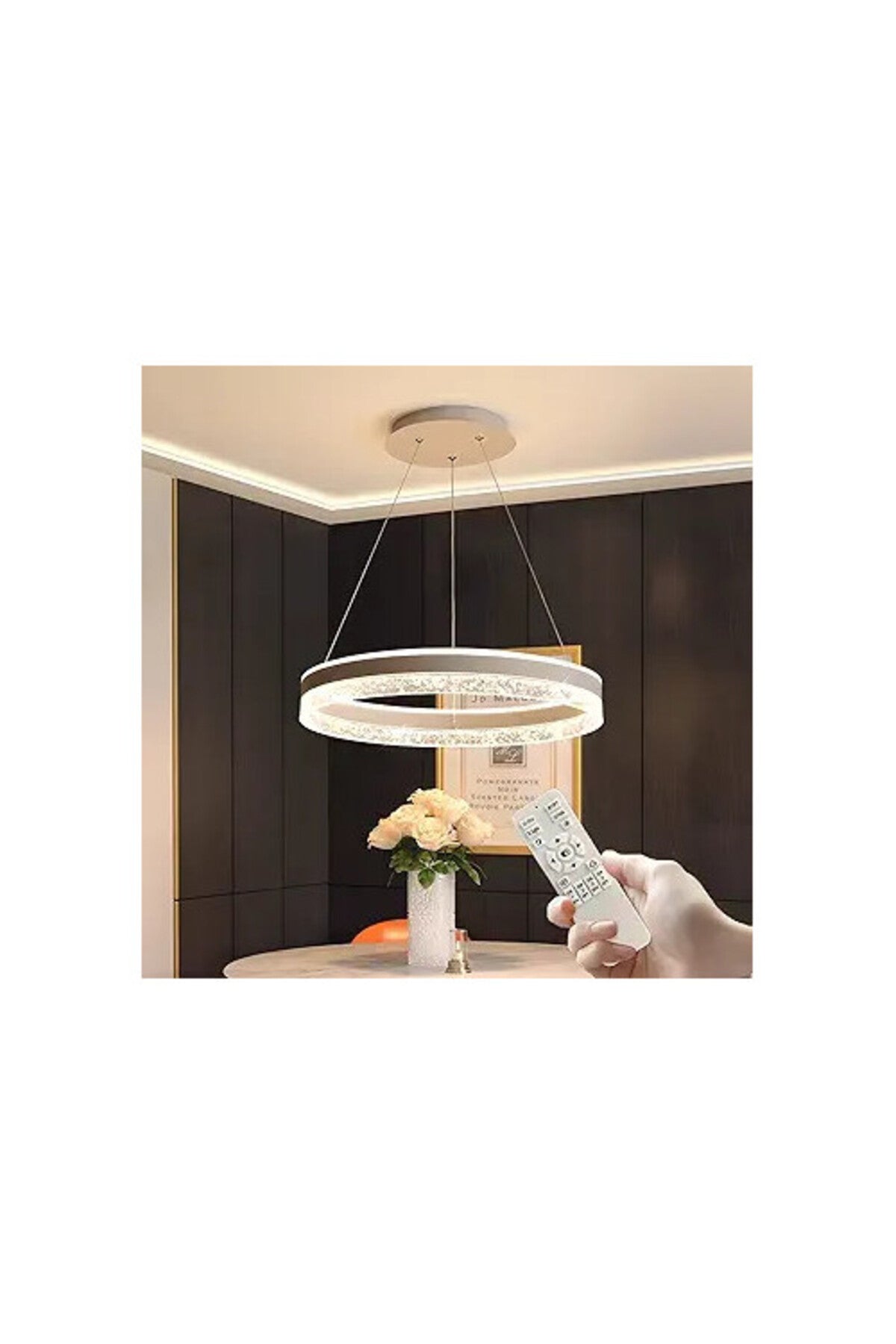 Lustră LED tip inel cu bule, 44 W, WiFi, dimabilă, 3 culori