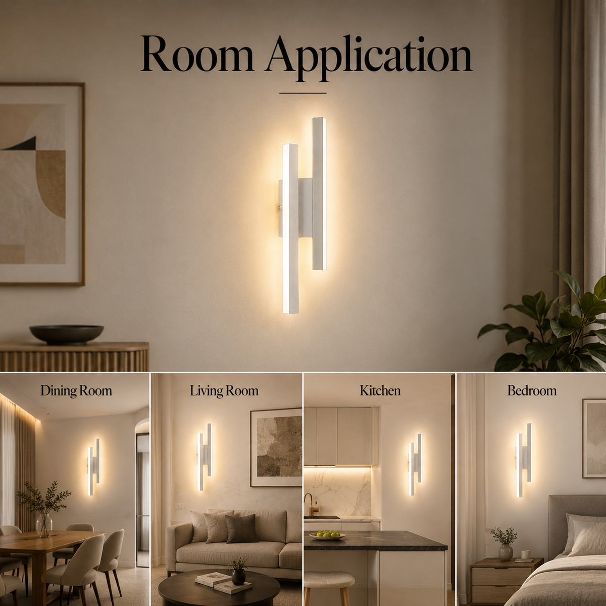 Aplica LED de perete albă, 41 cm, 24 W, 3 temperaturi de culoare