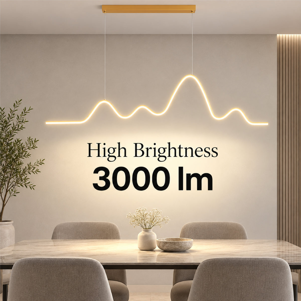 Plafonieră LED aurie, 64 W, Wi-Fi, telecomandă, dimabilă, 120 × 80 cm