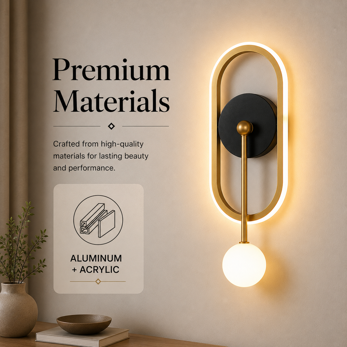 Aplică LED de perete neagră, 34 W, 25 x 12 x 5 cm, pentru interior