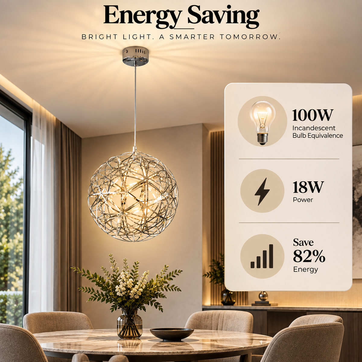 Lustră LED tip glob cu efect de scântei, 18 W, albă, Ø30 cm
