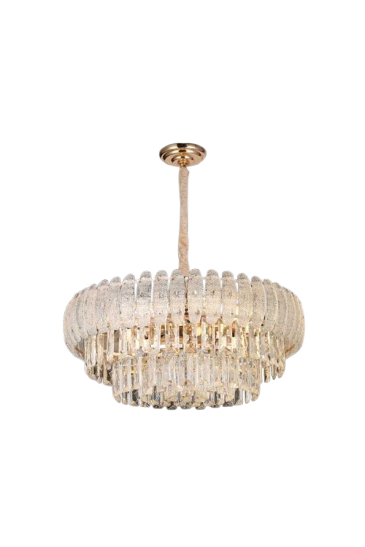 Candelabru modern din cristal și metal, Ø55 cm, 12 x E14, înălțime 100 cm