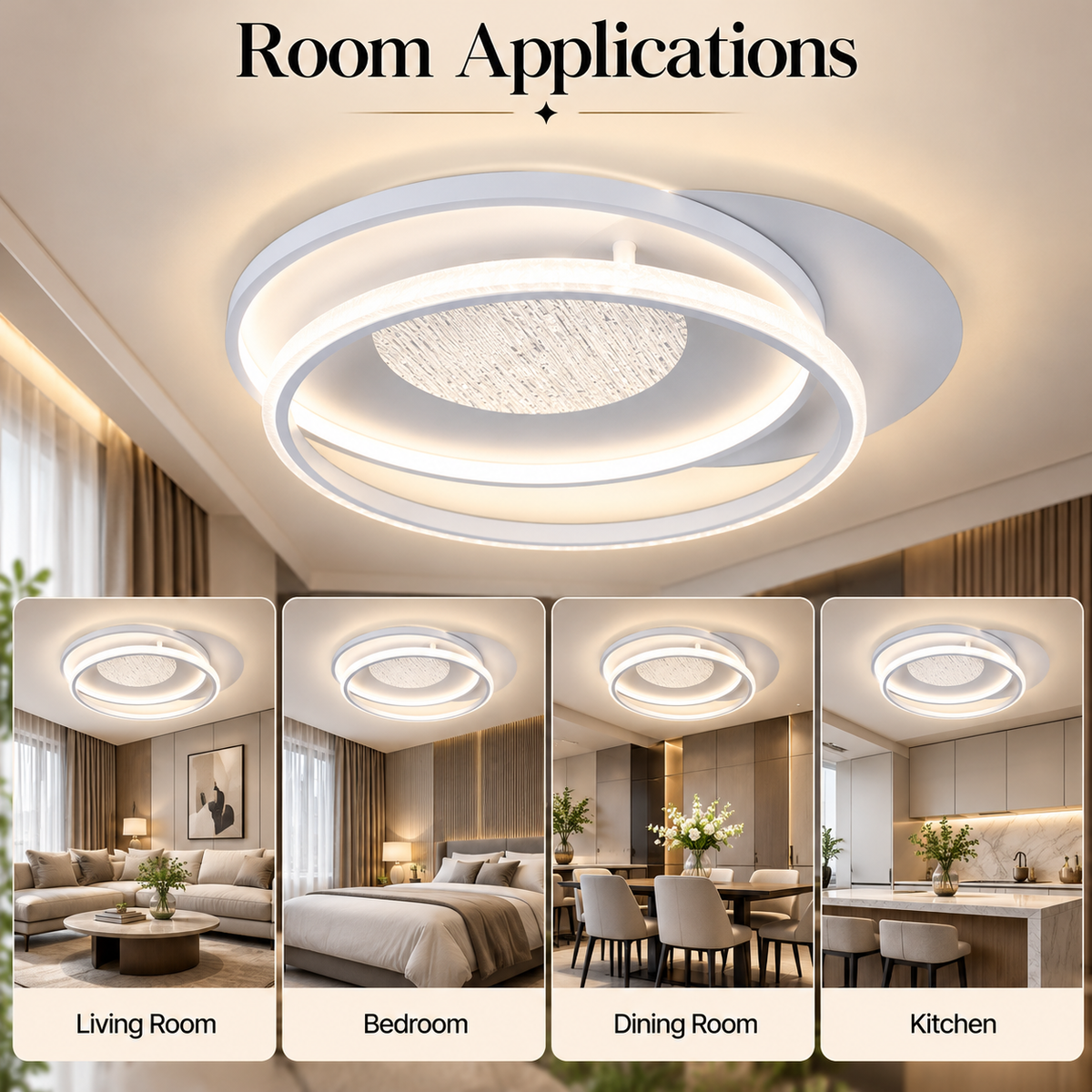 Plafonieră LED circulară cu telecomandă, 3 culori de lumină, alb