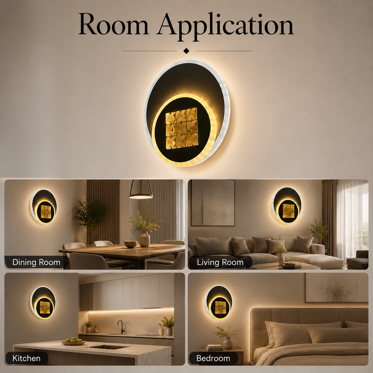 Aplică LED de perete, 23 W, 1100 lm, 3 culori, Ø20 cm