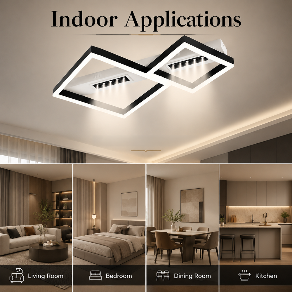 Plafonieră LED 60 W, 3000 lm, Wi-Fi, telecomandă, 3 culori de lumină