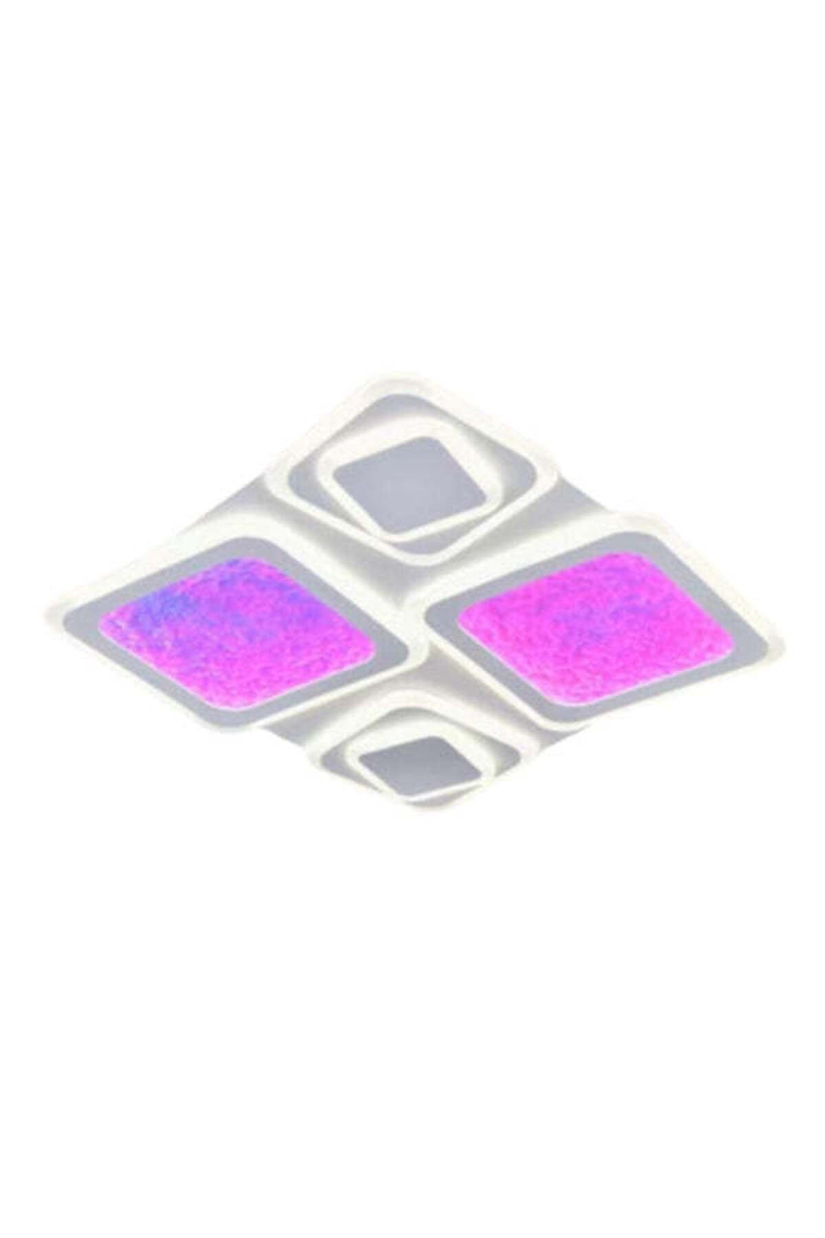 Plafonieră LED RGB SIERA, design cu 4 pătrate, cu telecomandă