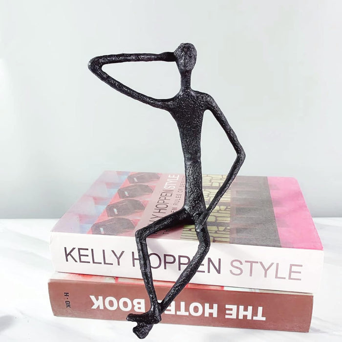 Figurină decorativă metalică 198 – pentru marginea mobilierului – 28×17 cm – Auriu / Negru