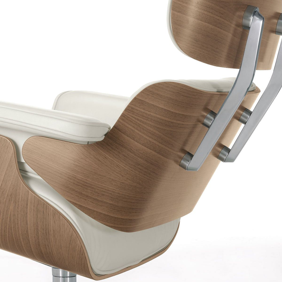 Fotoliu CF16 B Alb, piele ecologica și bază lemn laminat, ergonomic, cu taburet, 84x85-92x38/89 cm