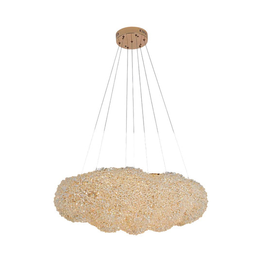 Lustră suspendată LED ENZO, cristale aurii, 40 cm