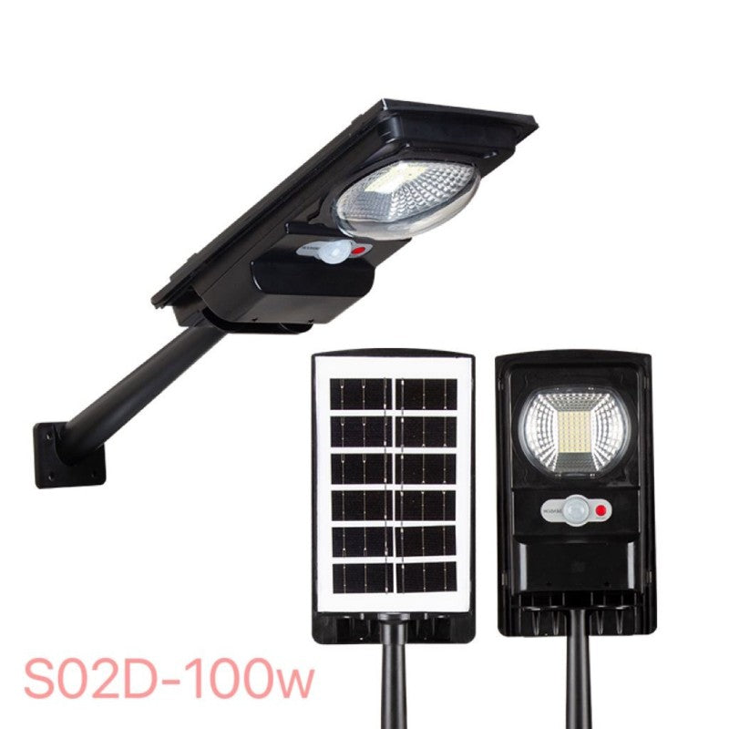 Lampă solară de perete, 54 LED-uri, senzor de mișcare, 100 W, cu suport