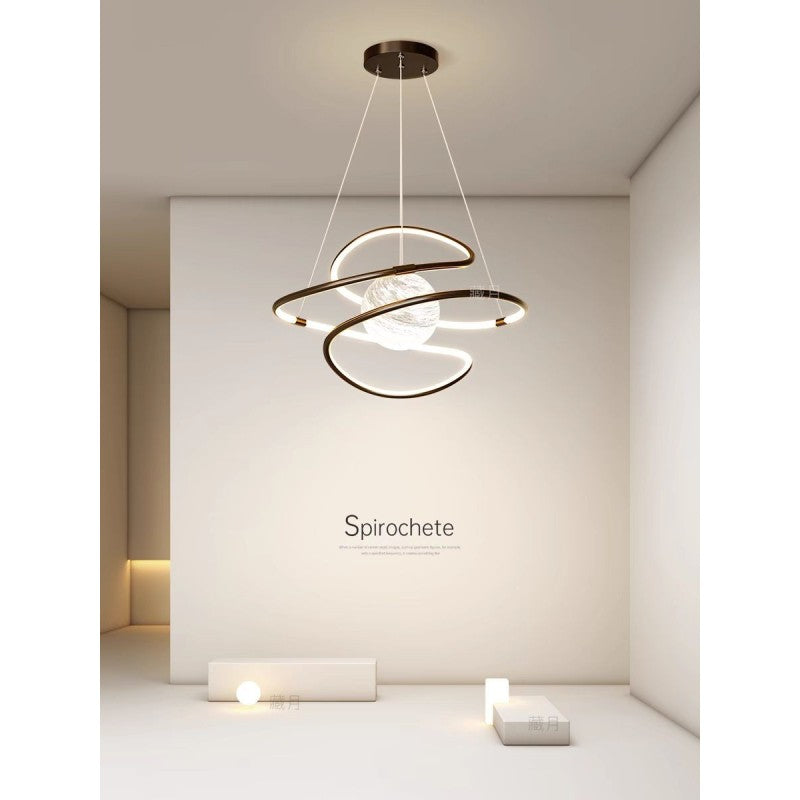 Candelabru LED dimabil 150 W, cu telecomandă, Ø60 cm, metal și acril
