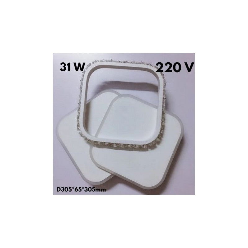 Lustră LED 31 W, 3 tonuri de lumină, 1500 lm, metal și acril, 30,5 cm