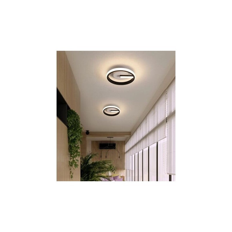Plafonieră LED cu 3 funcții, 38 W, lumină caldă, neutră și rece, metal și acril, Ø 24,5 cm