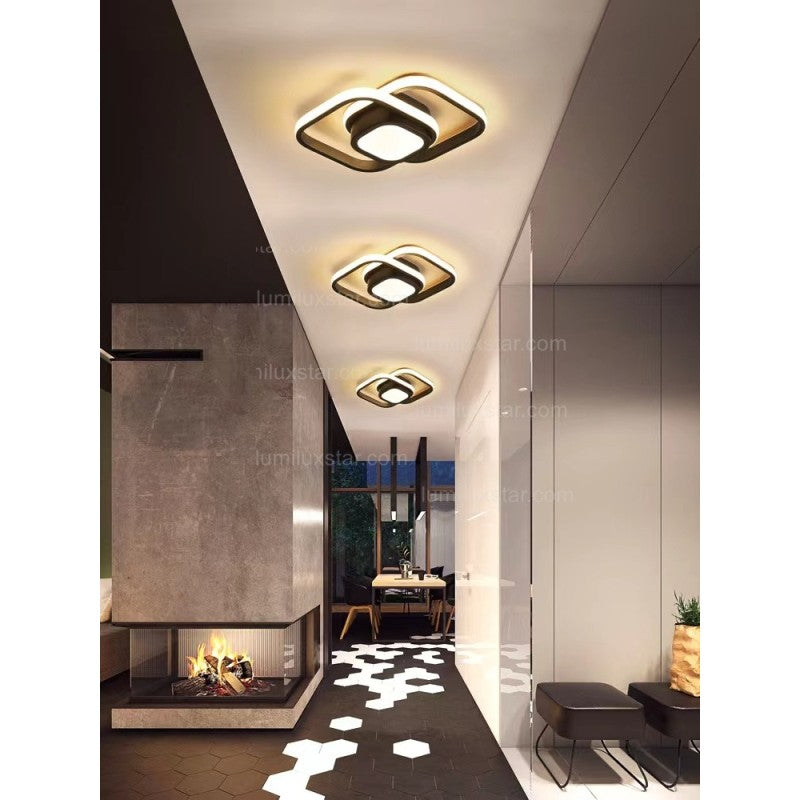 Plafonieră LED neagră, 42 W, 2500 lm, 3 temperaturi, 27 × 27 cm