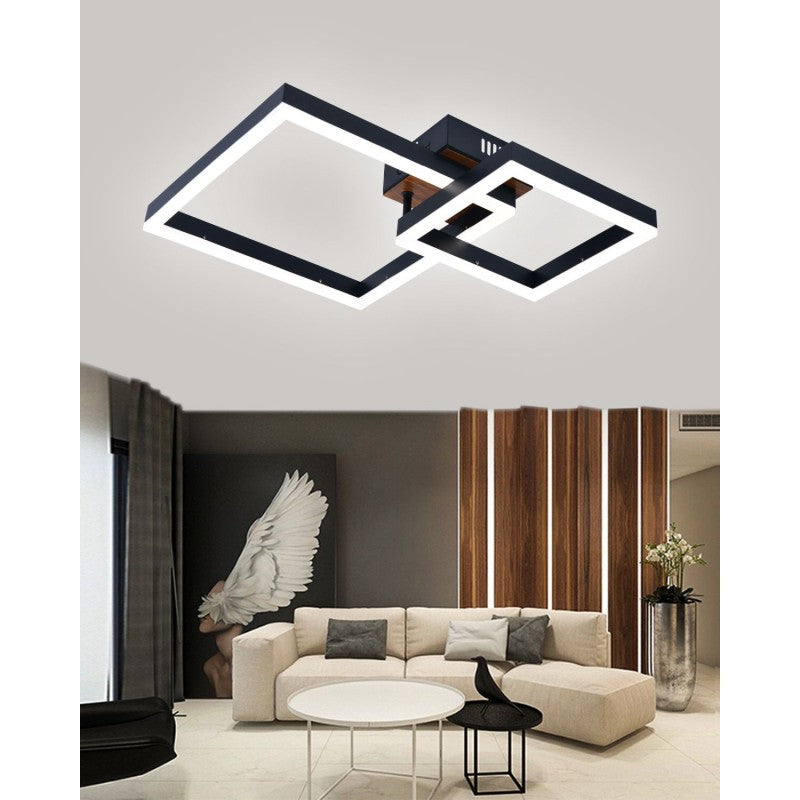 Lustră LED 72 W dimabilă, Wi-Fi, telecomandă, 3000–6500 K, 57 × 42 cm