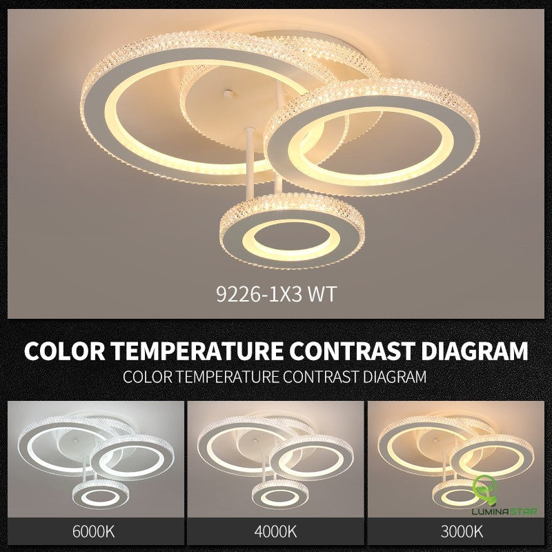 Lustră LED 174 W, dimabilă, Wi-Fi, telecomandă, 3000 lm, 3 temperaturi de culoare