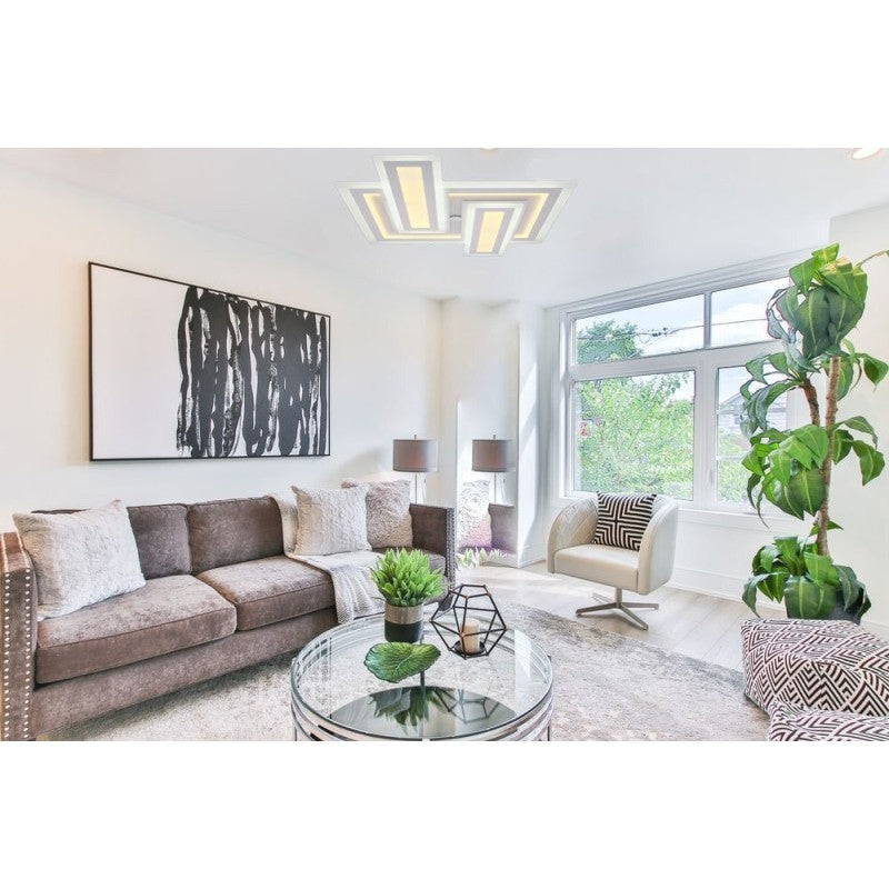 Lustră LED 53 cm, 192 W, 9000 lm, dimabilă, cu telecomandă, 3 culori