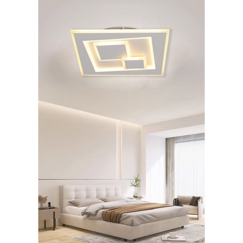 Plafonieră LED rotundă 55 cm, 58 W, telecomandă Wi-Fi, 3 temperaturi de culoare