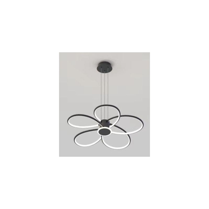 Candelabru LED dimabil, 140 W, 6000 lm, Ø70 cm, cu telecomandă 2,4 GHz, lumină reglabilă 3000/4000/6500 K, metal și acril