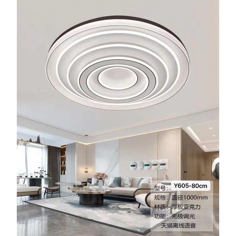 Lustră LED Ø80 cm, 302 W, 15.000 lm, Wi-Fi, dimabilă, cu telecomandă, albă