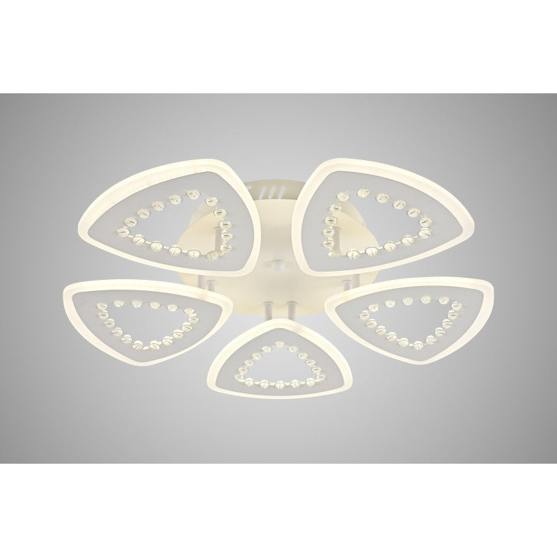 Plafonieră LED decorativă cu frunze și mărgele, 150 W, dimabilă, Ø52 cm