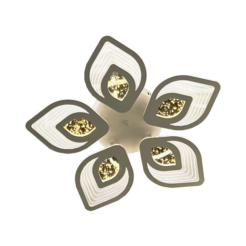 Lustră LED frunză aurie, 120 W, 6000 lm, dimabilă, telecomandă Wi-Fi