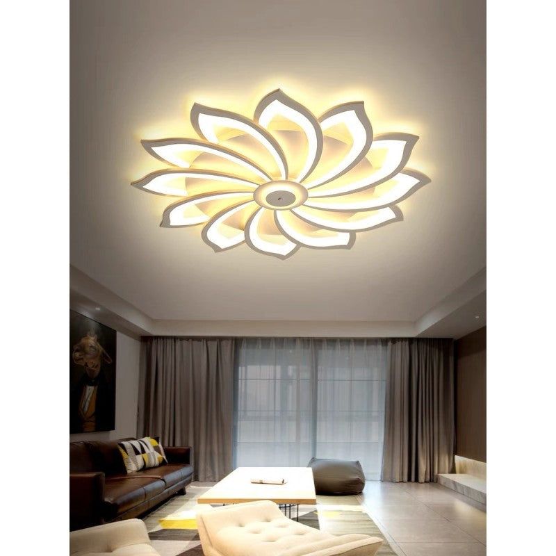 Candelabru LED Lotus cu 12 brațe, 300 W, 15.000 lm, dimabil, Ø82 cm