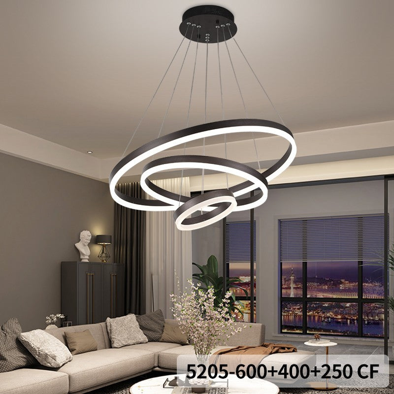 Lustră LED tip inel, maro, 144 W, 8000 lm, dimabilă, Wi-Fi, 100 × 60 cm