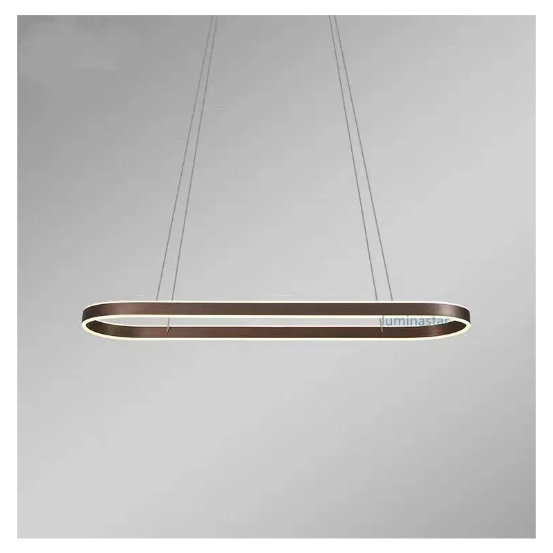 Plafonieră LED 120 W, 80 cm, maro cafea, Wi-Fi, dimabilă cu telecomandă