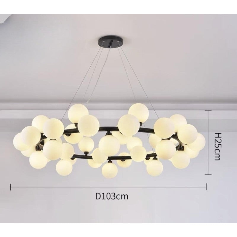 Lampă suspendată LED neagră, 45 cm, 25 W, 1000 lm, 3 culori de lumină
