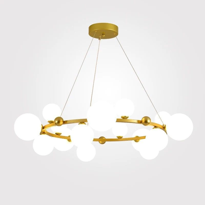 Candelabru Nordic cu 15 globuri, G9, metal și acril, Ø100 cm