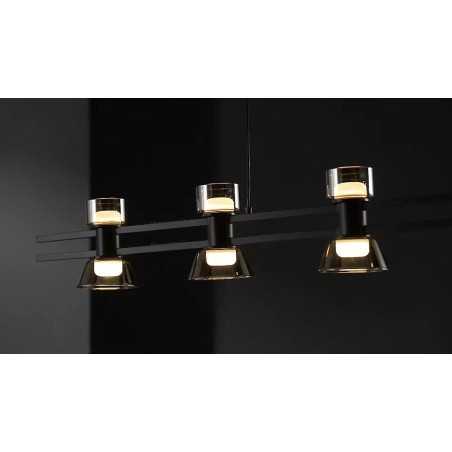 Plafonieră LED modernă cu 3 lumini, neagră, alb neutru, 18 W